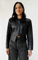 Vintage Cropped Leather Jacket