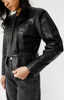 Vintage Cropped Leather Jacket